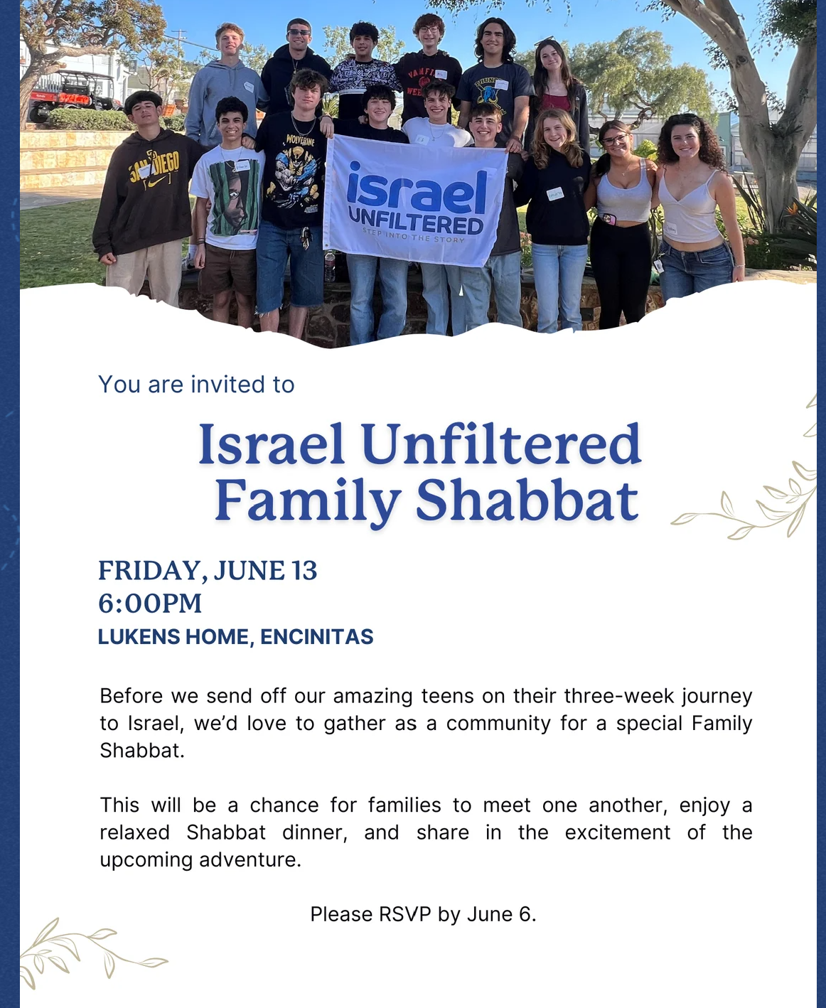 Israel Unfiltered Family Shabbat